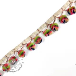 Bordatura con pompon AFRICA lime dark blue