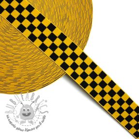 Elastico liscio 4 cm Chequered jacquard ochre