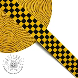 Elastico liscio 4 cm Chequered jacquard ochre