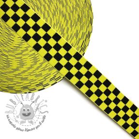 Elastico liscio 4 cm Chequered jacquard yellow