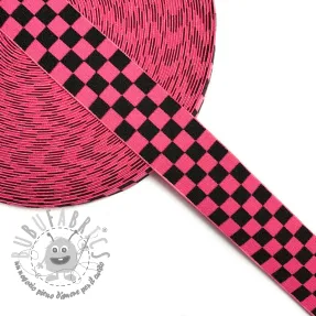 Elastico liscio 4 cm Chequered jacquard fuchsia
