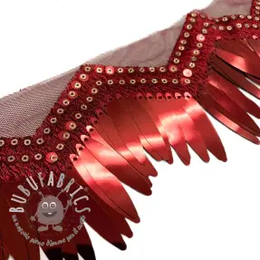 Passamaneria su tulle Burlesque zigzag bordeaux