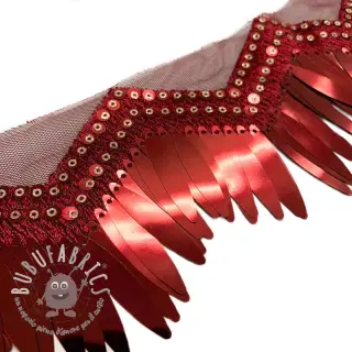 Passamaneria su tulle Burlesque zigzag bordeaux