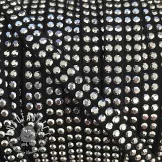 Cordoncino in tessuto scamosciato con pietre black