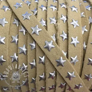 Cordoncino in tessuto scamosciato con stelle sand