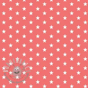 Tessuto di cotone Petit stars coral