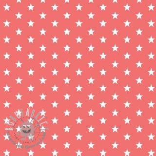 Tessuto di cotone Petit stars coral