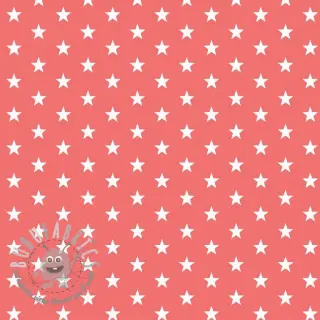 Tessuto di cotone Petit stars coral
