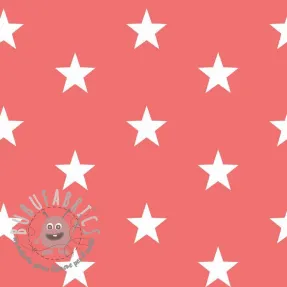 Tessuto di cotone Stars coral