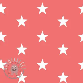 Tessuto di cotone Stars coral