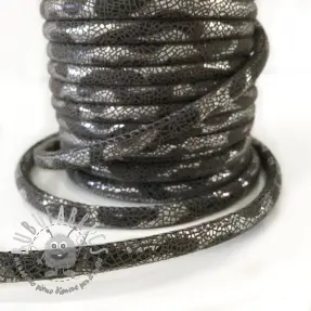 Cordoncino in tessuto scamosciato Snake silver