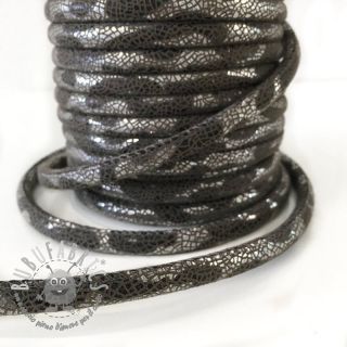 Cordoncino in tessuto scamosciato Snake silver