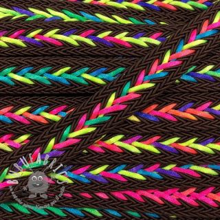 Cordoncino intrecciato in poliestere NEON choco