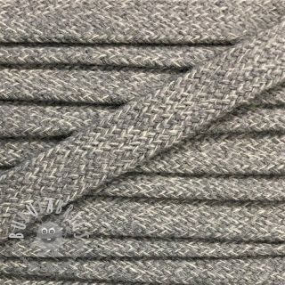Cordino di cotone piatto 13 mm melange light grey
