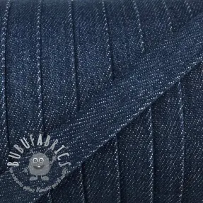 Cordino di cotone piatto 15 mm Denim petrol