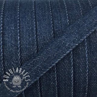Cordino di cotone piatto 15 mm Denim petrol
