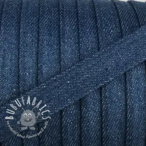 Cordino di cotone piatto 15 mm Denim blue