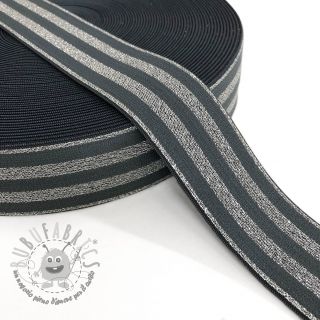 Elastico liscio 4 cm LUREX SILVER dark grey