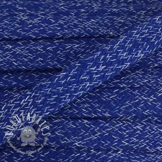Cordino di cotone piatto 15 mm melange cobalt