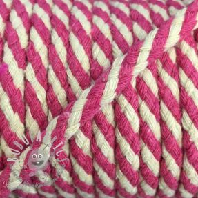 Cordino di cotone 5 mm fuchsia ecru