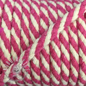 Cordino di cotone 5 mm fuchsia ecru