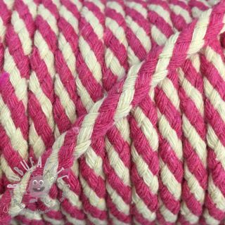 Cordino di cotone 5 mm fuchsia ecru