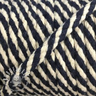 Cordino di cotone 5 mm dark blue ecru