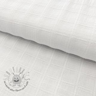 Tessuto di cotone EMBROIDERY DOBBY Square white