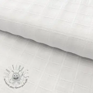 Tessuto di cotone EMBROIDERY DOBBY Square white