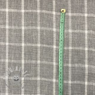 Mussola/Doppia garza Double sided Checks light grey melange