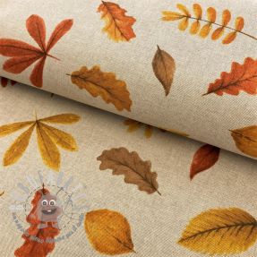 Tessuto decorativo Linenlook Watercolor falling leaves