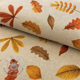 Tessuto decorativo Linenlook Watercolor falling leaves