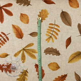 Tessuto decorativo Linenlook Watercolor falling leaves