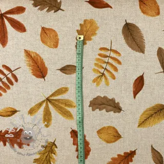 Tessuto decorativo Linenlook Watercolor falling leaves