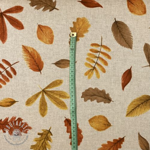 Tessuto decorativo Linenlook Watercolor falling leaves
