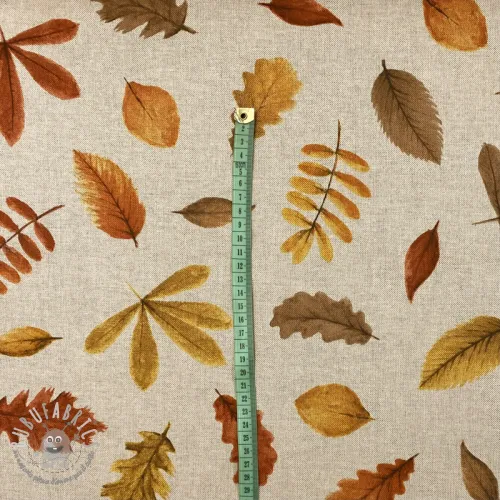 Tessuto decorativo Linenlook Watercolor falling leaves