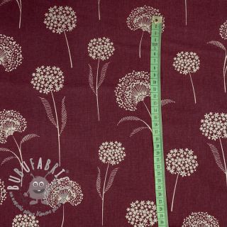Tessuto decorativo Linenlook Elegant dandelion bordeaux