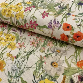 Tessuto decorativo Linenlook Wildflower sunny field digital print