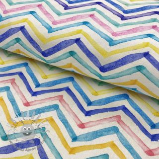 Tessuto decorativo Watercolour happy zigzag digital print