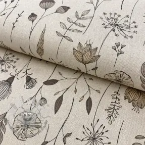 Dekoračná látka Linenlook Handdrawn flowers
