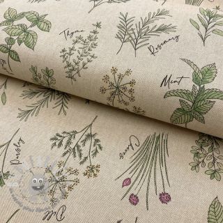 Tessuto decorativo Linenlook Herbal culinary kitchen