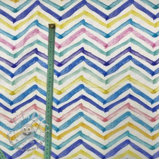 Tessuto decorativo Watercolour happy zigzag digital print