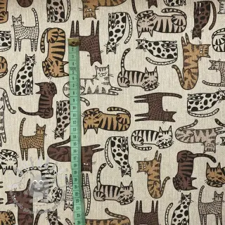 Tessuto decorativo Linenlook Cat wildlife art