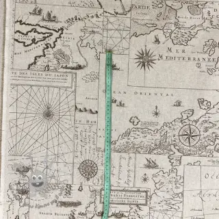 Tessuto decorativo Linenlook Map mediterranean sea