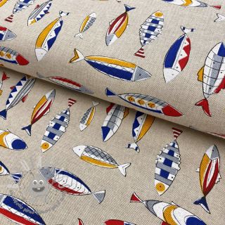 Tessuto decorativo Linenlook Fish decor