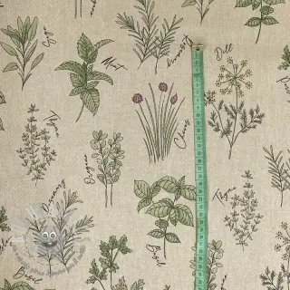 Tessuto decorativo Linenlook Herbal culinary kitchen