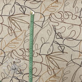 Tessuto decorativo Linenlook Leaf line art