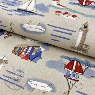 Tessuto decorativo Linenlook Sea shore coast