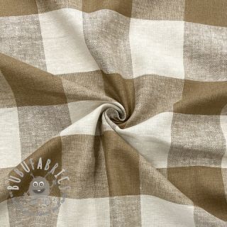 Viscosa con lino YARN DYED CHECK light brown
