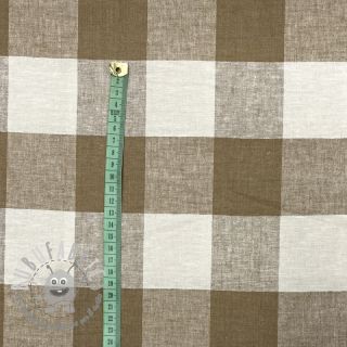 Viscosa con lino YARN DYED CHECK light brown